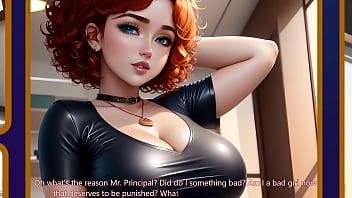 Play Step-Grand-Daddy's big dick cum's in mouth to virgin teen in school office