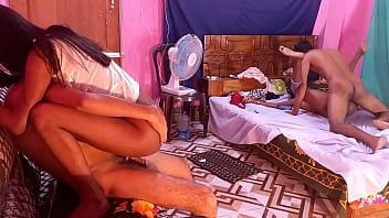 Play Bengali Sex Intense tight pussy fucking with A young skinny bitches with two guys Sex ..... Hanif and Popy khatun and Mst sumona and Manik Mia