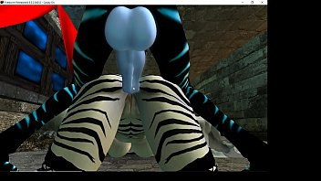 Play Second life game 3d animation monster violating zebra furry