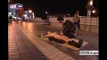 Play Subtitled extreme Japanese public blowjob naked sushi