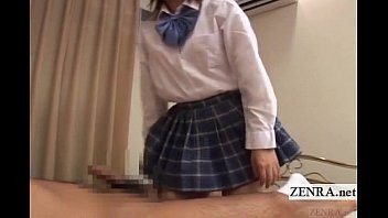 play Subtitled CFNM Japanese schoolgirl femdom senzuri play